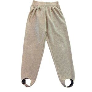 Vintage 80s Gold Metallic High Waist Stirrup Harem Pants Size Medium Women’s